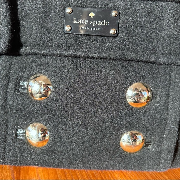 🖤 Kate Spade New York Black Italian Wool Felt Top Handle Tote - Picture 4 of 10